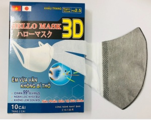 Khẩu Trang 3D Hello Mask - Japan ( Màu Xám)